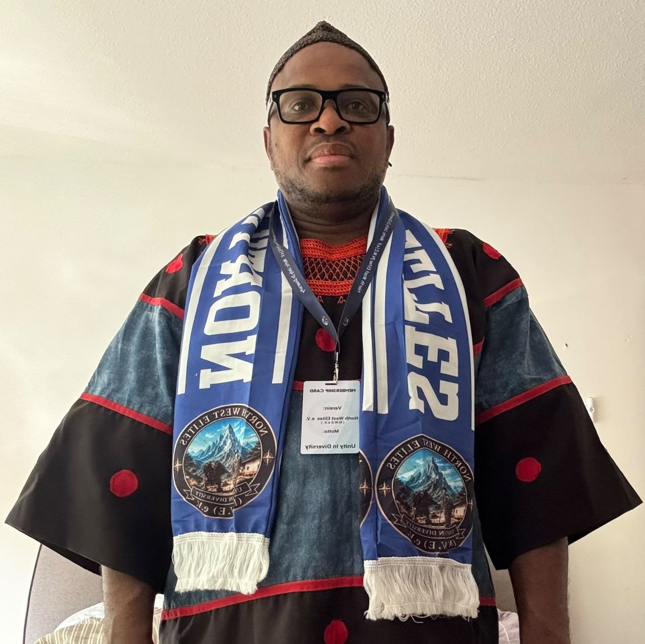 Member with NWE scarf and regalia — North West Elites e.V.